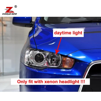 2vnt Balta Canbus LED DRL lemputės šviesos važiavimui dieną nuvažiuoti Mitsubishi Ulonas EX Raidos EVO X Sportback (2008-2017)
