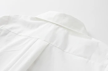 Japonija Stiliaus Palaidinė Moterims Siuvinėjimo Raštą Katė Kišenėje Medvilnės Marškinėliai Mielas Kaklaraištis Viršuje Pavasarį, Rudenį 2019 ilgomis Rankovėmis blusas T8N906
