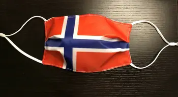 Norvegijos Vėliava Veido Kaukė Plaunamas Audinys Audinys Reguliuojamo Norvegijos