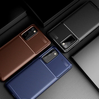Telefono dėklas Samsung S21 Plus Ultra Padengti Prabanga Anglies Pluošto Tekstūros, Minkštos TPU Silikono Atveju 