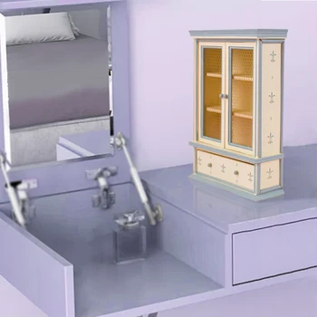 1:12 Lėlės Namas Miniatiūriniai Baldai, Medienos Kabineto Stalas su Stalčių Namų Svetainės apdailos aksesuarai Dovanos modelis