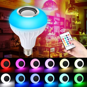 1-4pcs E27 Smart Muzikos Lemputė RGB LED Lempos, Šviesa Belaidžio 