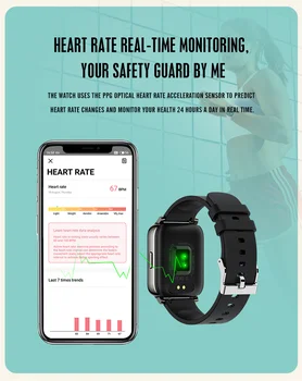 1.69 didelis ekranas sportas Smart Watch vyrai, moterys, Kalorijų suvartojimą, Širdies ritmo Monitorius Smartwatch su oro ataskaita 