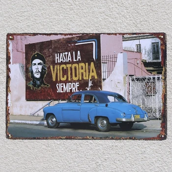 1 vnt Hasta la pergalę Kuba Che Guevaros Sukilėlių Senovinių automobilių Skardos Pasirašyti sienos vyras urvas Apdaila Meno Plakatas metalo derliaus