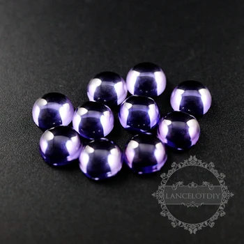 10 mm apvalus purpurinis aukštos kokybės dirbtinės cirkonis cabochon 