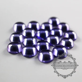 10 mm apvalus purpurinis aukštos kokybės dirbtinės cirkonis cabochon 