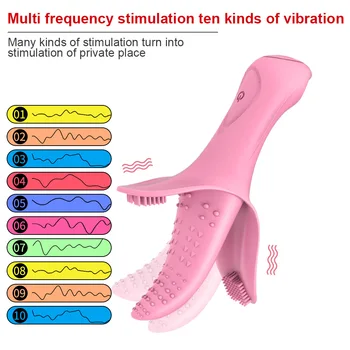 10 Režimai Dildo Liežuvio Vibratorius Erotiniai Sex Žaislų, Skirtas Moters Klitorio Stimuliatorius Sekso Parduotuvė G Spot Masturbator Erotika Priedai