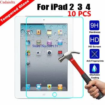 10 VNT 9H Nekilnojamojo Grūdintas Stiklas Apple iPad 2/3/4 9.7