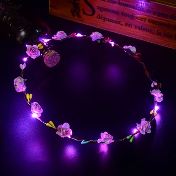 10 Žėrintis Girliandą Vestuves Karūna Gėlių ekrano užsklandą LED Šviesos Kalėdų Šviesos Plaukų Girliandą Hairband