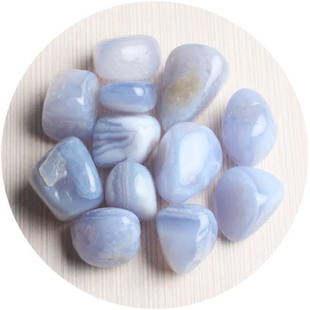 100 g natūralaus agato akmens, poliruoto mėlynos spalvos nėrinių agatas akmens