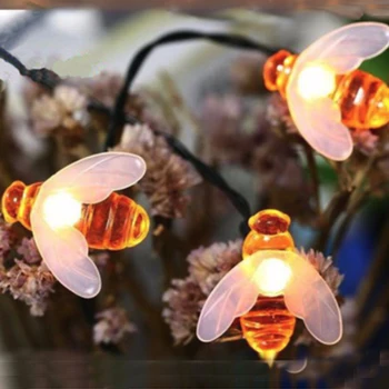 100 LED Saulės String Žibintai Šilta Šviesa Bičių Formos Sodo Dekoro Vandeniui Kūrybos Medis Haning Šviesos Lauko Pasakų Šviesos