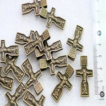 100 vienetų, Jėzaus Kristaus bronzos kryžiaus religinių Ortodoksų kryžius, pakabukas apyrankės aksesuarai, papuošalai