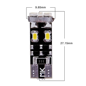 100 vnt./Daug T10 canbus led lemputė T10 w5w 10smd 1206 LED įspėjimo canceller indikatoriaus Lemputė auto canbus apšvietimo atstumas