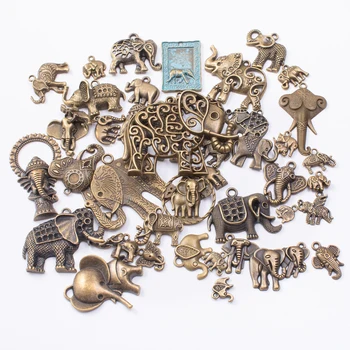 100g karšto parduoti metalo Gyvūnų dramblys sumaišyti pakabukas antikvariniai bronzos apyrankės karoliai rankų darbo papuošalų gamyba, didmeninė