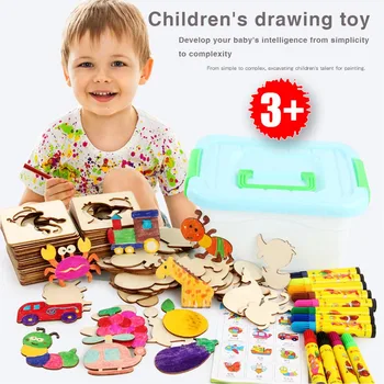 100vnt Žaislai Žaislų, Piešimo, Spalvinimo Valdyba Vaikų Kūrybos Piešinius Ankstyvasis ugdymas Švietimo Žaislas Berniukas Mergaitė Mokosi Piešimo Įrankiai