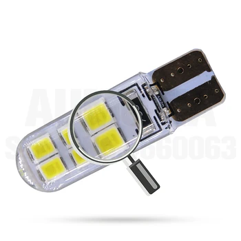 100x Silicio Šviesus T10 W5W LED 194 W5W 2835led 12SMD Stovėjimo Auto Pleišto Patvirtinimo Lempos Licencijos Lemputės