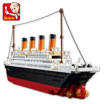 1012Pcs Miesto Titanikas Laivo Valtis įrangos pardavimas, biuro įrangos Modelis Statybinių Blokų Rinkinius Draugams Brinquedos Plytų Švietimo Žaislai Vaikams