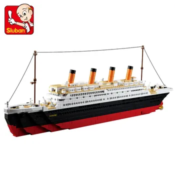 1012Pcs Miesto Titanikas Laivo Valtis įrangos pardavimas, biuro įrangos Modelis Statybinių Blokų Rinkinius Draugams Brinquedos Plytų Švietimo Žaislai Vaikams