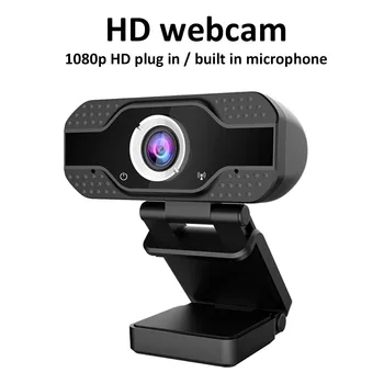 1080P HD web Kamera su Mikrofonu Reguliuojamas Kompiuterio Kamera Sukasi 360 Laipsnių Kamera Mokymo Internetu