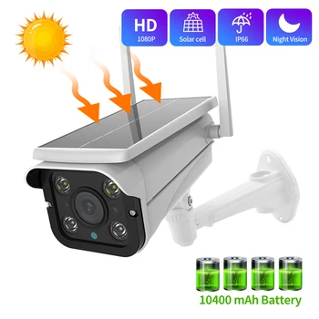 1080P Wifi Kamera, Saulės Skydelis, IP Kamera, Lauko PTZ PIR Žmogaus Signalizacijos CCTV Saugumo Kameros su 10400MAH Baterija Ilgai veikiant Budėjimo režimu, 2MP