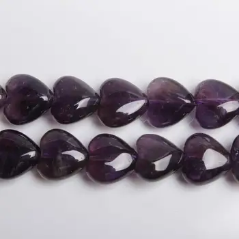 10mm Natūralus Ametistas Butas Širdies Raižyti Violetinė Kvarco Kristalo Bauda Brangakmenio Prarasti Granules Karoliai, Apyrankė 