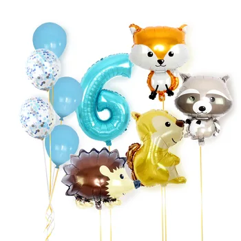 10vnt/daug Džiunglių Gyvūnų šalis, tema skaitmeninis oro balionas, baby shower gimtadienio dekoracijos vaikams su gimtadieniu folija balionai