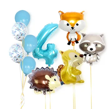 10vnt/daug Džiunglių Gyvūnų šalis, tema skaitmeninis oro balionas, baby shower gimtadienio dekoracijos vaikams su gimtadieniu folija balionai