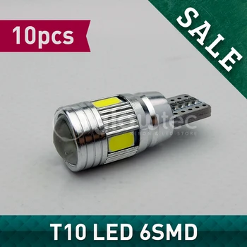 10VNT T10 6SMD CANBUS didelės galios SMD 194 W5W, LED Klaidų šalinimo lemputė Automobilių Šviesos Lempa Auto Lemputė Balta GLOWTEC