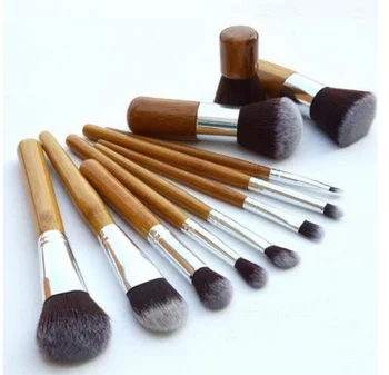 11pcs Natūralaus Bambuko Profesionalus Makiažas Šepečiai Nustatyti Fondo Maišymo Brush Tool, Kosmetikos Rinkiniai rinkiniai 50sets