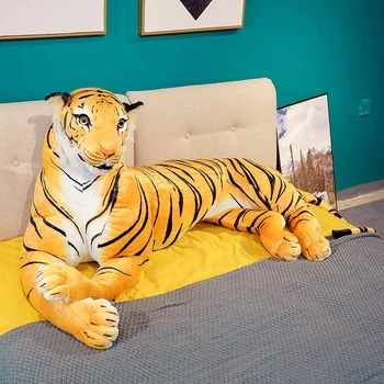 120cm Milžinišką iškamša Modeliavimas Pliušinis tigras Guli tigras miškų Karaliumi Gimtadienio Dovanos Vaikams Šuniukų Kalėdų Dovanos