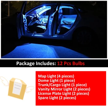 12Pcs Automobilių Baltos spalvos Interjeras, LED elektros Lemputes Paketo Komplektas Hyundai Tucson 2017 2018 2019 Žemėlapis Dome Kamieno Lempos Iceblue