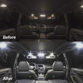 12Pcs Balta Canbus LED Lempos, Interjero Dome Žemėlapio Skaitymo Lemputės Lemputės Rinkinys 2012-2016 Audi A6 C7 Duris Krovinių Šviesos