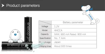 12PCS/DAUG Originalių Panasonic Karšto Parduoti AAA Anksto Įkrauti Akumuliatoriai 1.2 V, 950mAh Ni-MH Baterijos eneloop