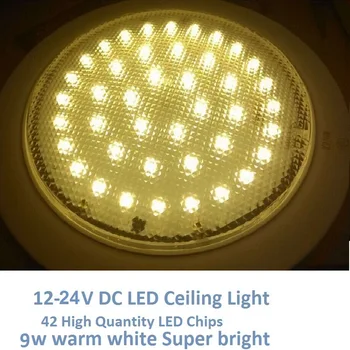12V-24V DC LED Lemputė Šiltai Balta/šaltai Balta Dome Light 220mm Lubų Lempa Caravan/Stovyklautojas Priekabos/RV Kempingas Priedai