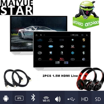 13.3-colių Android 9.0 automobilių pogalvių monitorius HD 1080P ultra-plonas touch ekranas WI-fi/Bluetooth/USB/SD/HDMI/FM/Veidrodis Nuorodą/Miracast