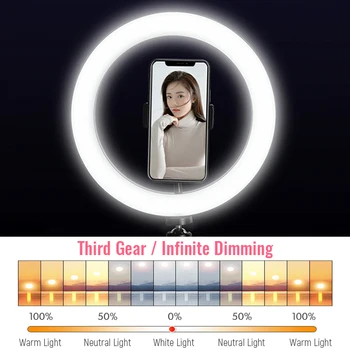 13inch 33cm LED Selfie Žiedas Šviesos Pritemdomi Fotografijos Užpildyti Lempa Telefono Makiažas 