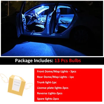 13pcs Canbus Atbulinės Šviesos Nissan Fo Qashqai J10 J11 2007-2019 LED Licencijos numerio ženklo Žibintas+Interjero Stogo Žemėlapis Dome Lemputės