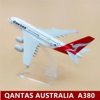 16cm Oro QANTAS Dvasia Australija A380 Metalų Lydinio Plokštumoje Modelis Aviakompanijų Lėktuvo Modelį 