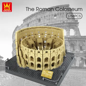 1758Pcs Miesto Peržiūrėti Sceną Pasaulyje Garsaus Architektūros Blokai Italija, Romos Koliziejus Modelis nustato Plytų Klasikinis Žaislai vaikams