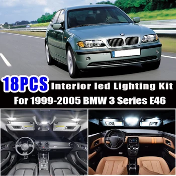 18pcs LED Lemputę Interjero dome Light Kit 1999-2005 BMW 3 Serija E46 Sedanas 316i 318i 320i 323i 325i 328i 330i