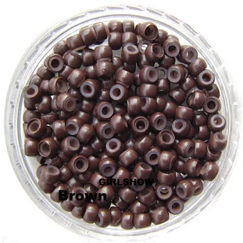 1bag vario mikro žiedas 3.0 mm nano silikono žiedas fiksavimo granules nano hair extension Ruda,200pcs/daug