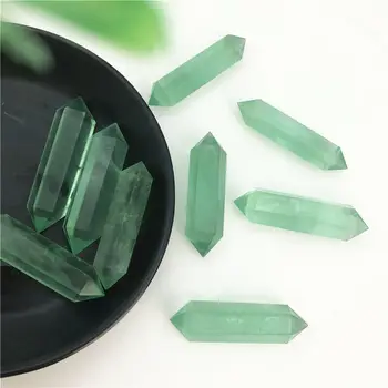 1PC 54-58mm Natūrali Žalioji Fluorito Kvarco Kristalo Lazdelė Taško Gyja du kartus Nutraukta, Dekoro Natūralių Akmenų ir Mineralų