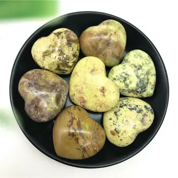 1pc Gamtos Green Opal Kvarco Kristalo Širdies Formos Poliruoti Akmenys Gydymo Dekoro Natūralių Akmenų ir Mineralų