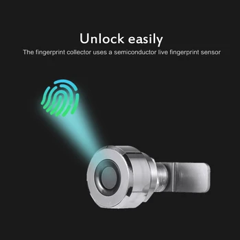 1PC Keyless Mini pirštų Atspaudų Kabineto Užrakinti Biometrinių Elektros Užrakto 20 VARTOTOJŲ Vienu paspaudimu Smart Security Lock korpuso Stalčių Saugus