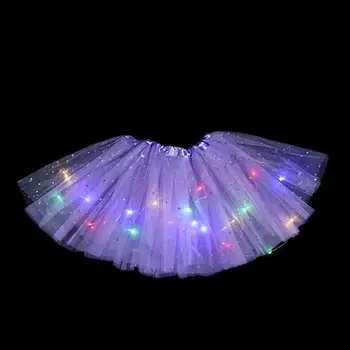 1PC Suaugusiųjų LED Šviesos Iki Tutu Sijonas Neon Spalvinga Šviesos Šokio Cosplay Etape Šalies Kostiumų Festivalis Dėvėti Suknelė Q9F5