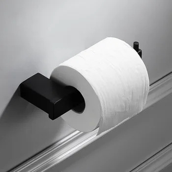 1PC Tualetinio Popieriaus Laikiklį Audinių Roll Laikiklis Pakaba Matinė Juoda Vonios Aksesuarai Wall Mount держатель для туалет