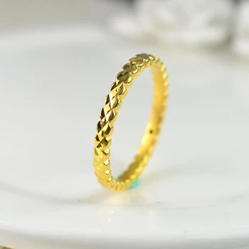 1PCS Nekilnojamojo 999 24K Geltonojo Aukso Žiedas Moterų Sėkmės 3D Ryžių Star Modelio Žiedas US5-7 1-1.3 g / Geriausia Dovana / Fine Jewelry