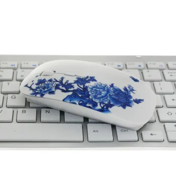 2.4 Ghz Kinijos mėlynos ir baltos spalvos porceliano Belaidės Pelės, Optinės Pelės 1200 DPI Belaidė Pelė, Kompiuterio PC