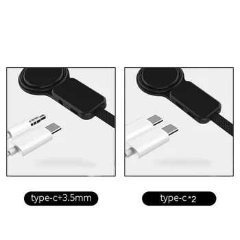 2 in 1 Modelis-C-3.5 mm Aux Audio Adapteris Duo USB C Mokestis Ausines Huawei 30 Pro, Mate 20, Samsung Note 9, S10+, Xiaomi 8