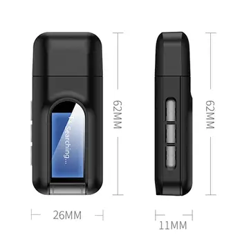 2-in-1 USB Bluetooth Siųstuvą, Imtuvą 5.0 Su skystųjų KRISTALŲ Ekranas 3,5 MM Stereo AUX Garso Belaidžio ryšio Imtuvas, Adapteris, Skirtas TV PC